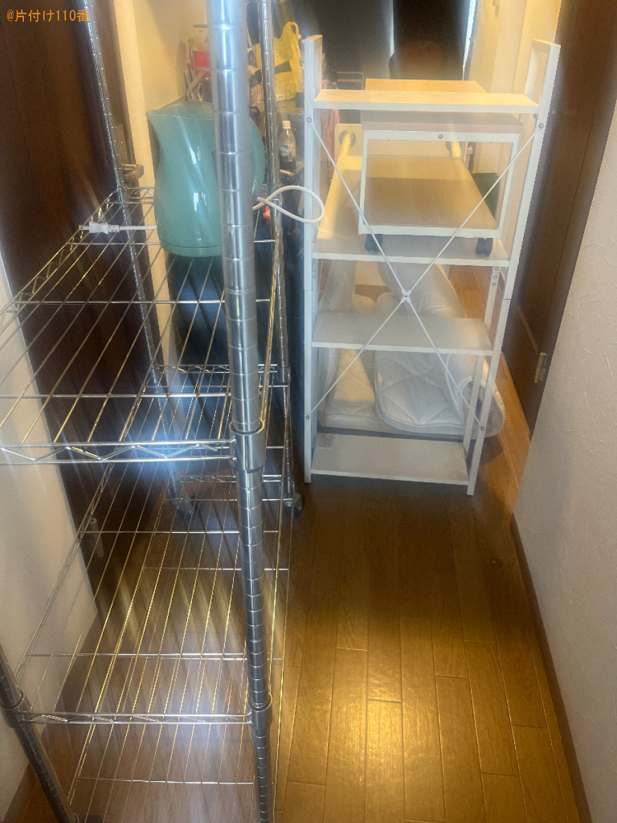 【北九州市八幡西区】スチールラック、ポット、テレビ台等の回収